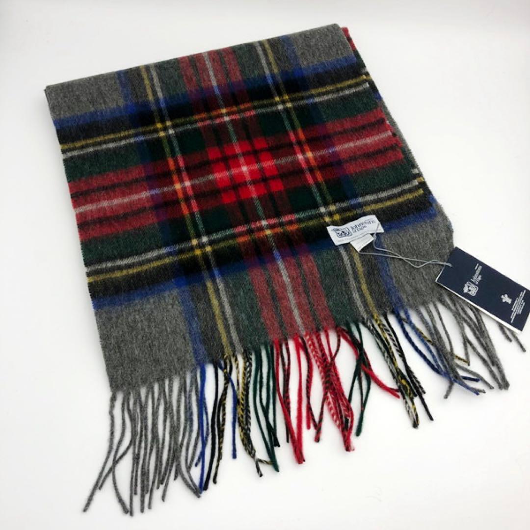 ジョンストンズ　中判　マフラー　スカーフ　グレースチュワート　タータンチェック