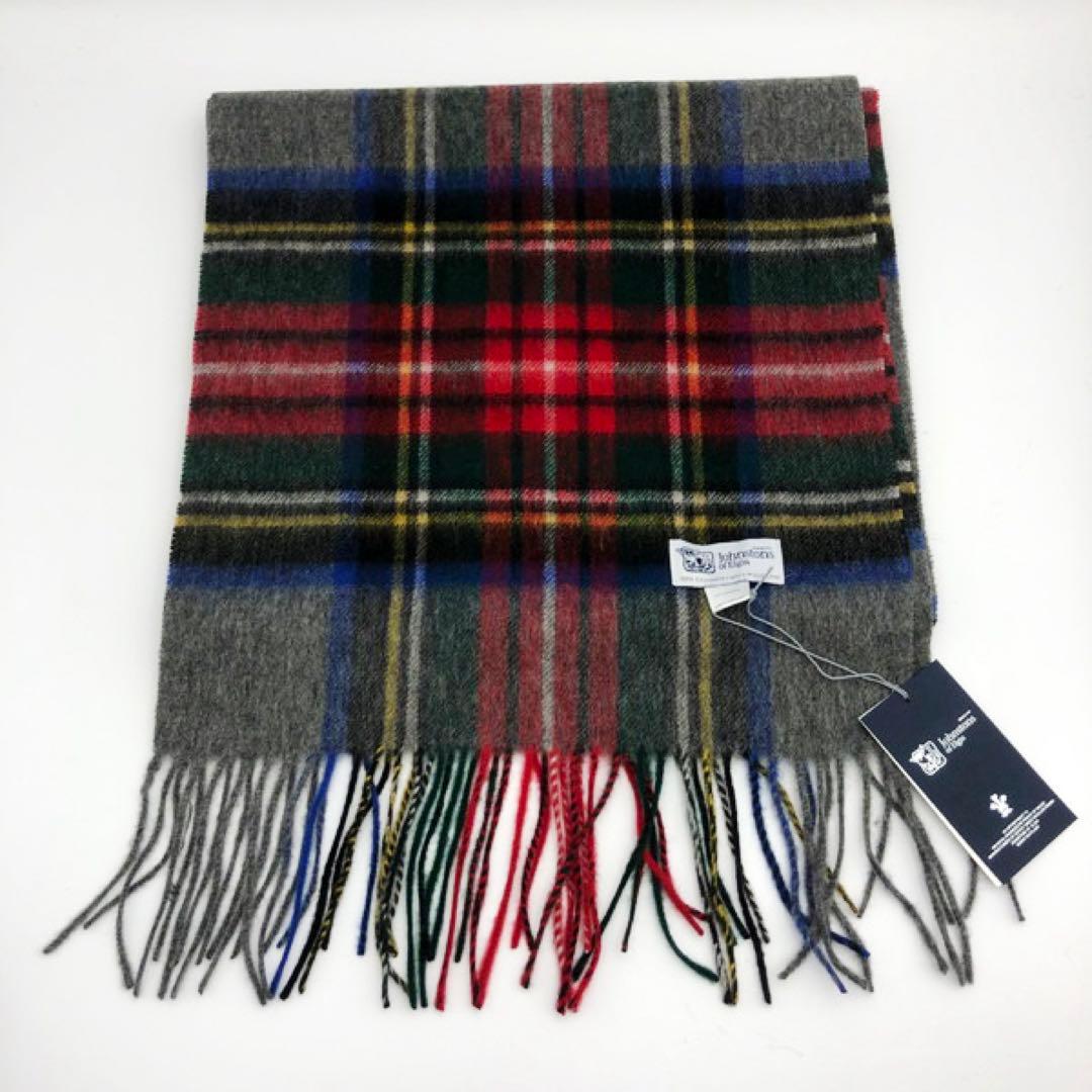 ジョンストンズ　中判　マフラー　スカーフ　グレースチュワート　タータンチェック