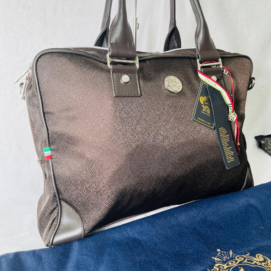 オロビアンコ 2way トートバッグ ショルダーバッグ 茶色 本革 タグ付き