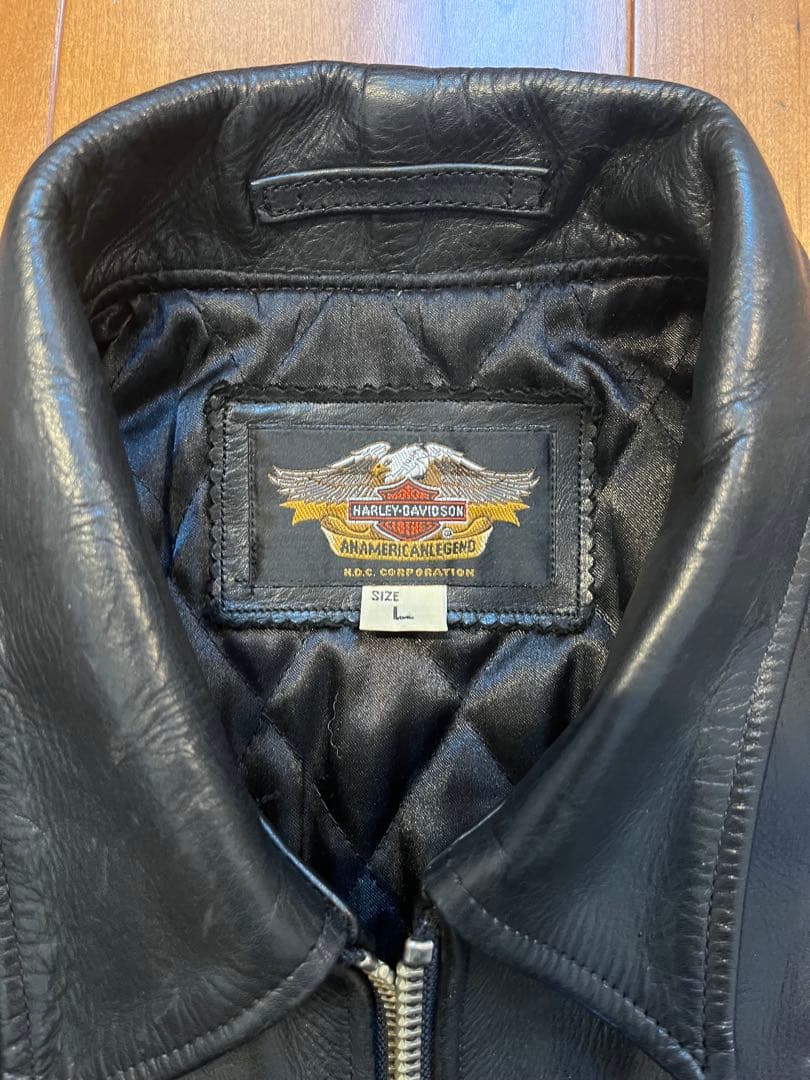 ハーレーダビッドソン 本革 ライダースLサイズ 90s HDC YKK10