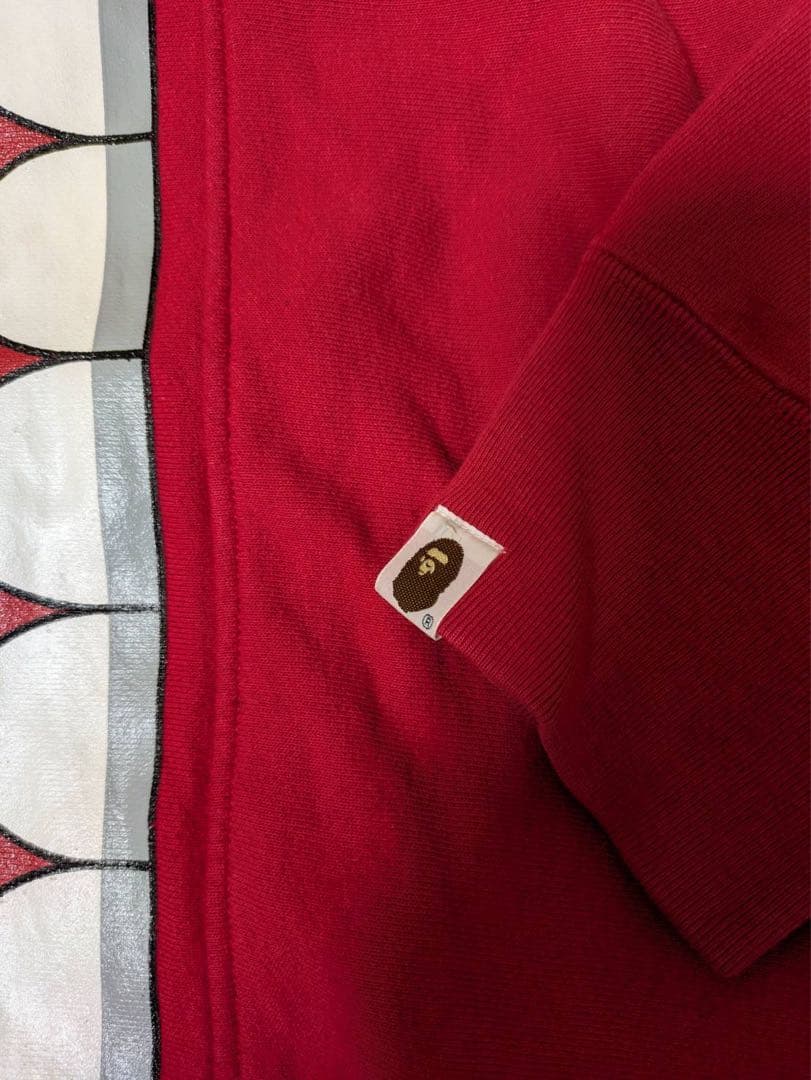 BAPE フルジップパーカー XL レッド