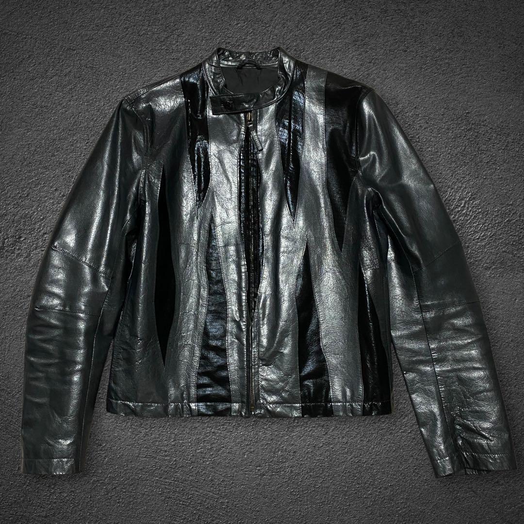 ジャケット・アウター FICCE crocodile embossed leather jacket
