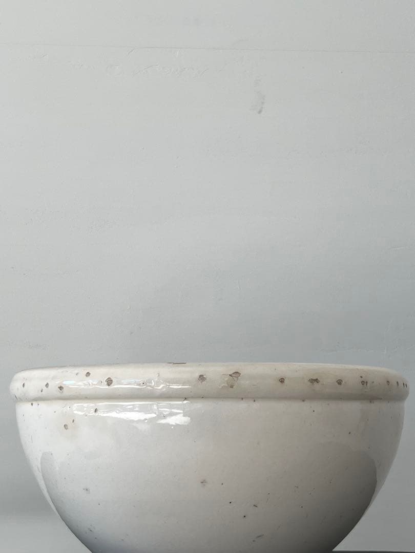 戦前 平清水焼 白磁鉢 ／ こね鉢 白磁ボウル デルフト