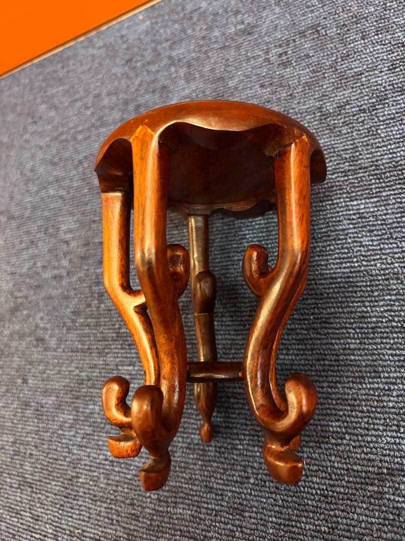 1453 花梨　唐木　天然木　ミニ花台　飾台　香炉台　中国美術