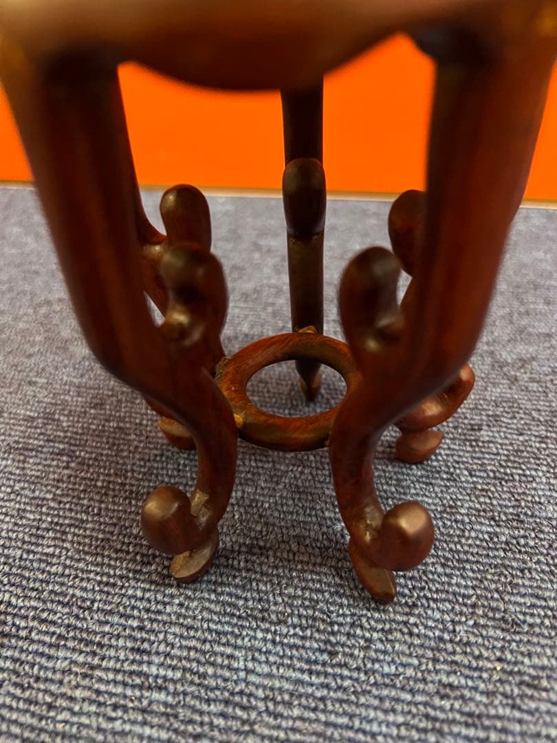 1453 花梨　唐木　天然木　ミニ花台　飾台　香炉台　中国美術