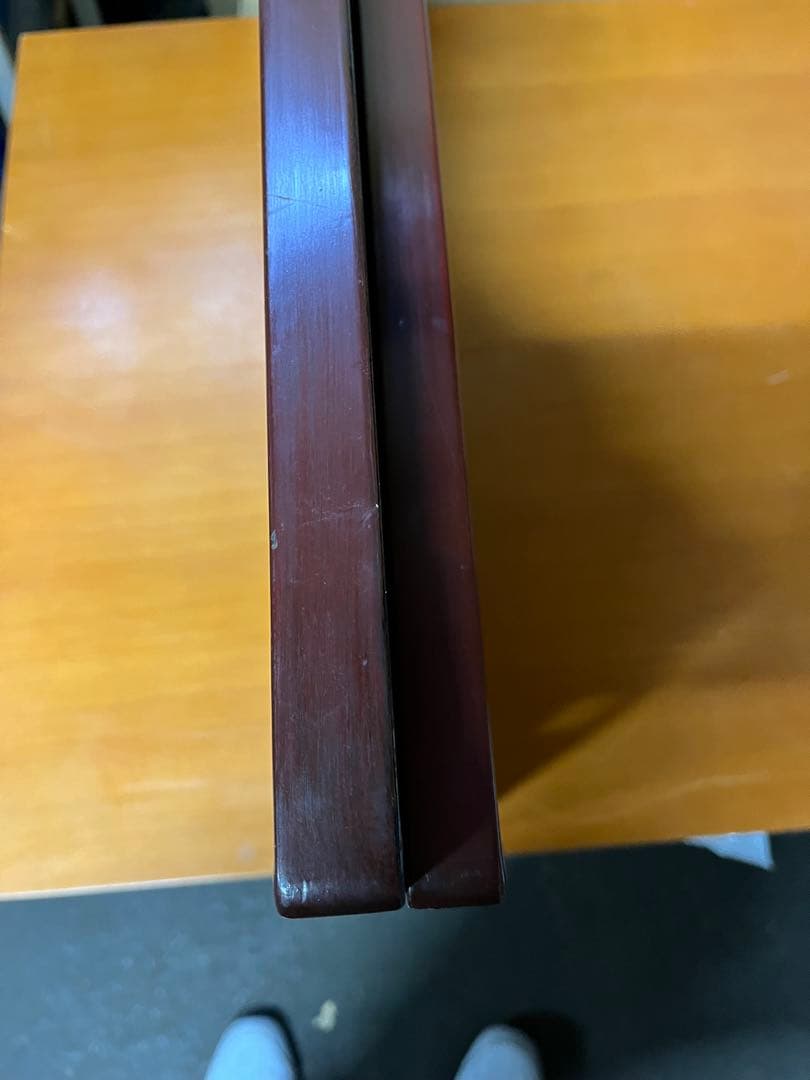 赤褐色　模様漆器膳2枚セット　アンティーク　レトロ　レア　お盆