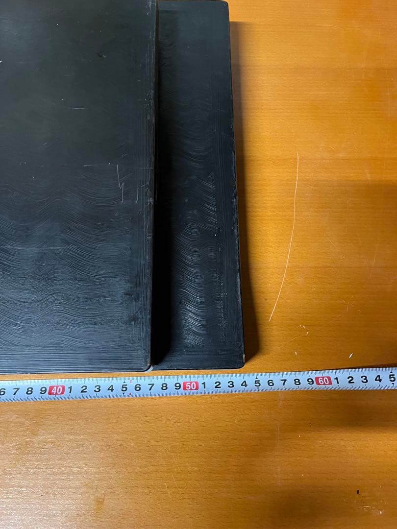 赤褐色　模様漆器膳2枚セット　アンティーク　レトロ　レア　お盆