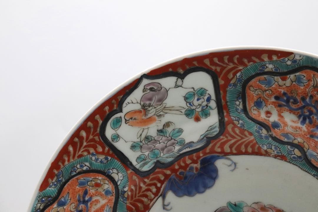 江戸　伊万里錦絵　大皿　蝙蝠　アンティーク　送料込み1006