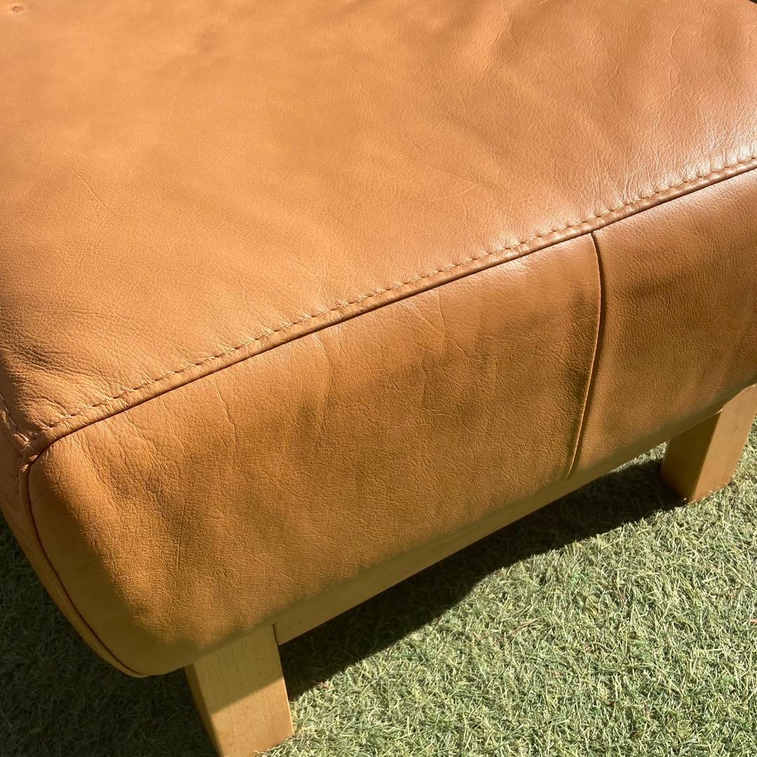 レザーワールド　キャメルカラー　オットマン　本革　スツール　ソファ　unico