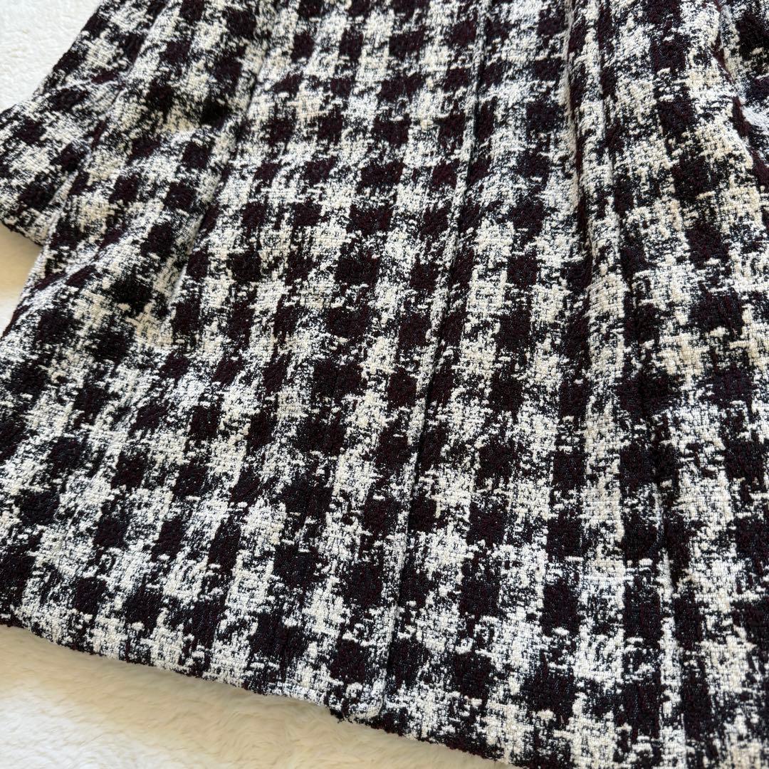 【美品】DAMA collection フード付き ツイードコート 千鳥格子 M