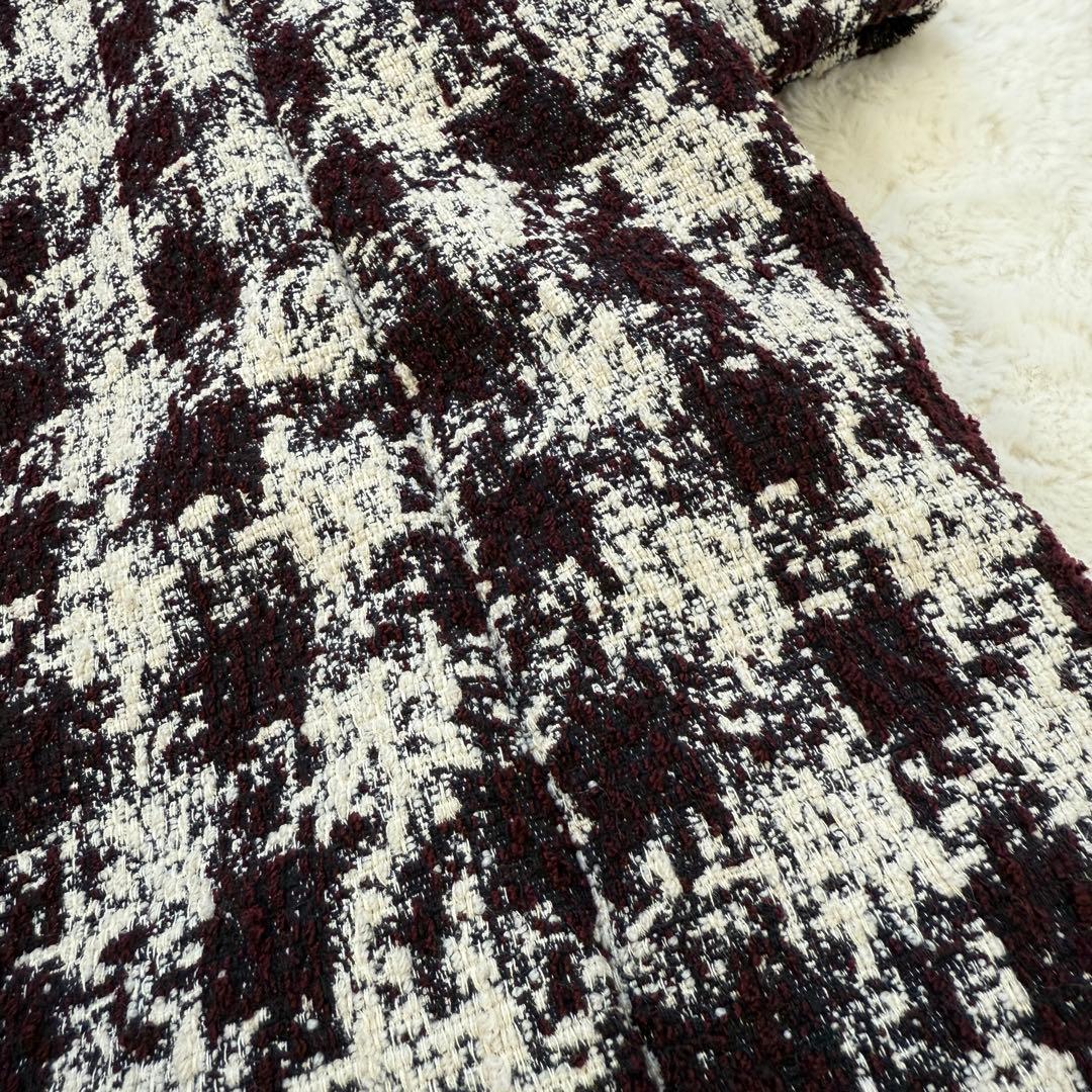 【美品】DAMA collection フード付き ツイードコート 千鳥格子 M