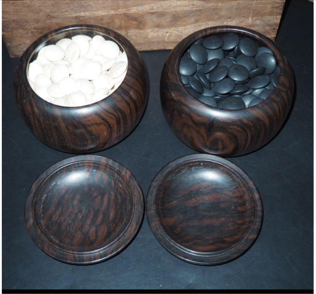 送料無料 日向特製　蛤碁石31号・碁笥セット　旧家蔵出