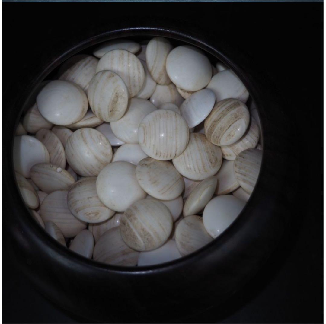 送料無料 日向特製　蛤碁石31号・碁笥セット　旧家蔵出