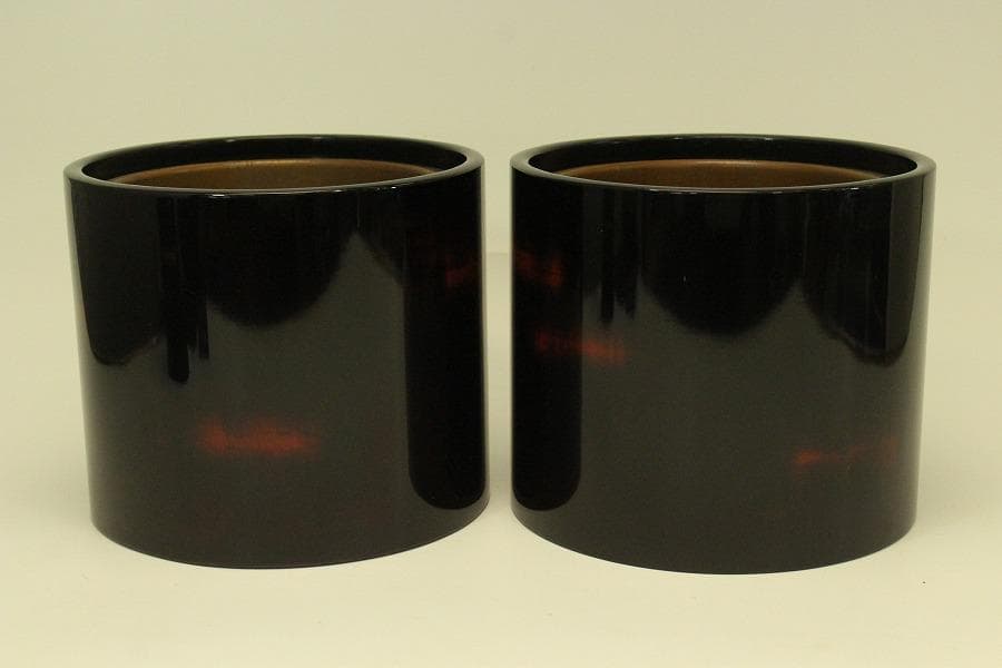 漆塗り 手炙り 火鉢 一対 美品(ZE480)