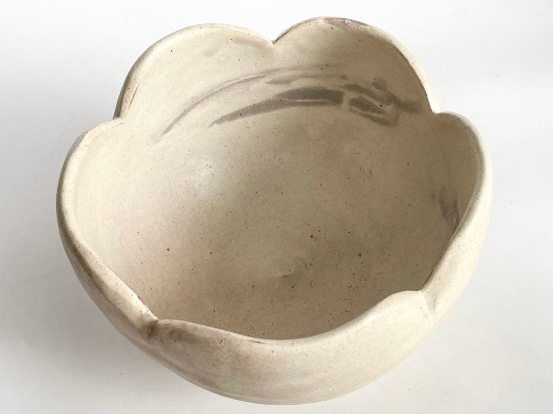 陶芸家　桃源窯　吉田喜彦　白花形鉢　菓子鉢　粉引　師　荒川豊蔵