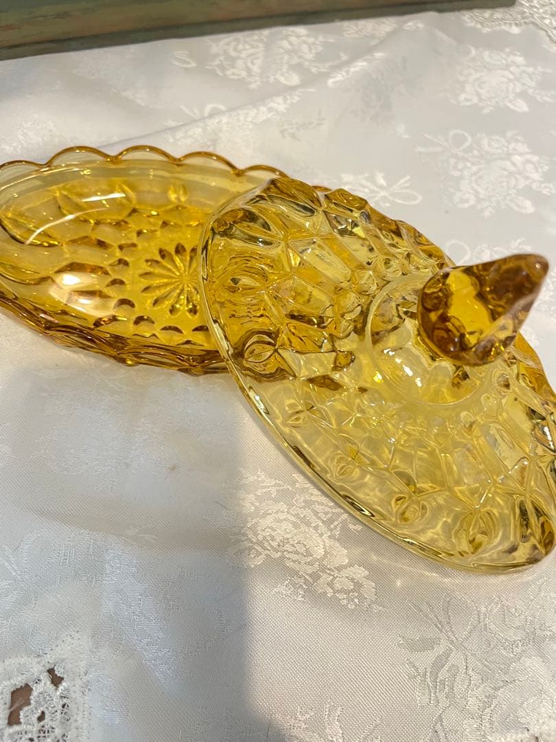 【ヴィンテージ】Anchor Hocking アンバーガラス