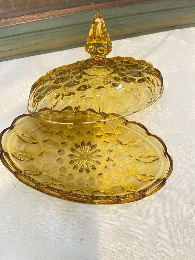 【ヴィンテージ】Anchor Hocking アンバーガラス