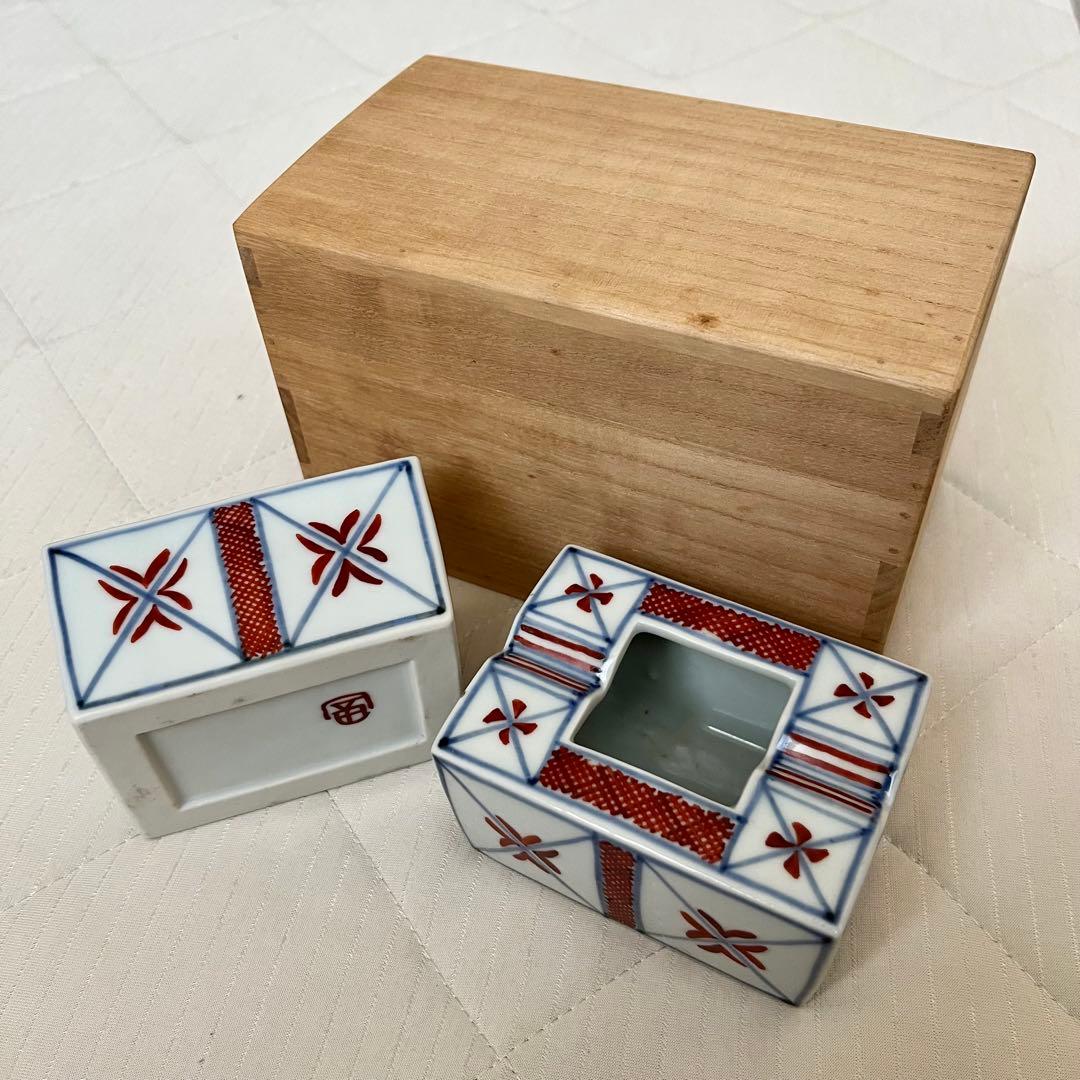 人間国宝　富本憲吉？　色絵　灰皿　2個セット 木箱付き