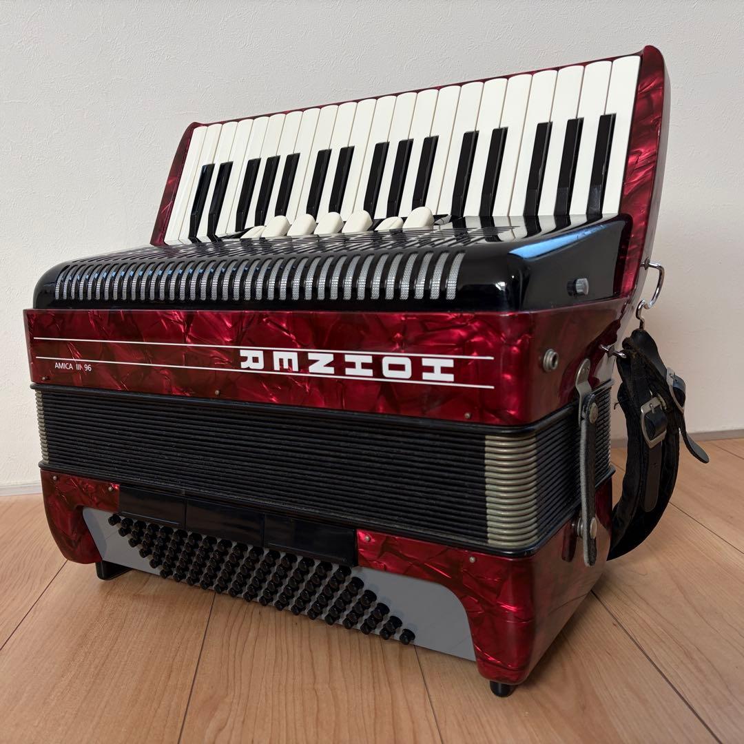 HOHNER AMICA Ⅲ 96 アコーディオン 96ベース ホーナー 赤