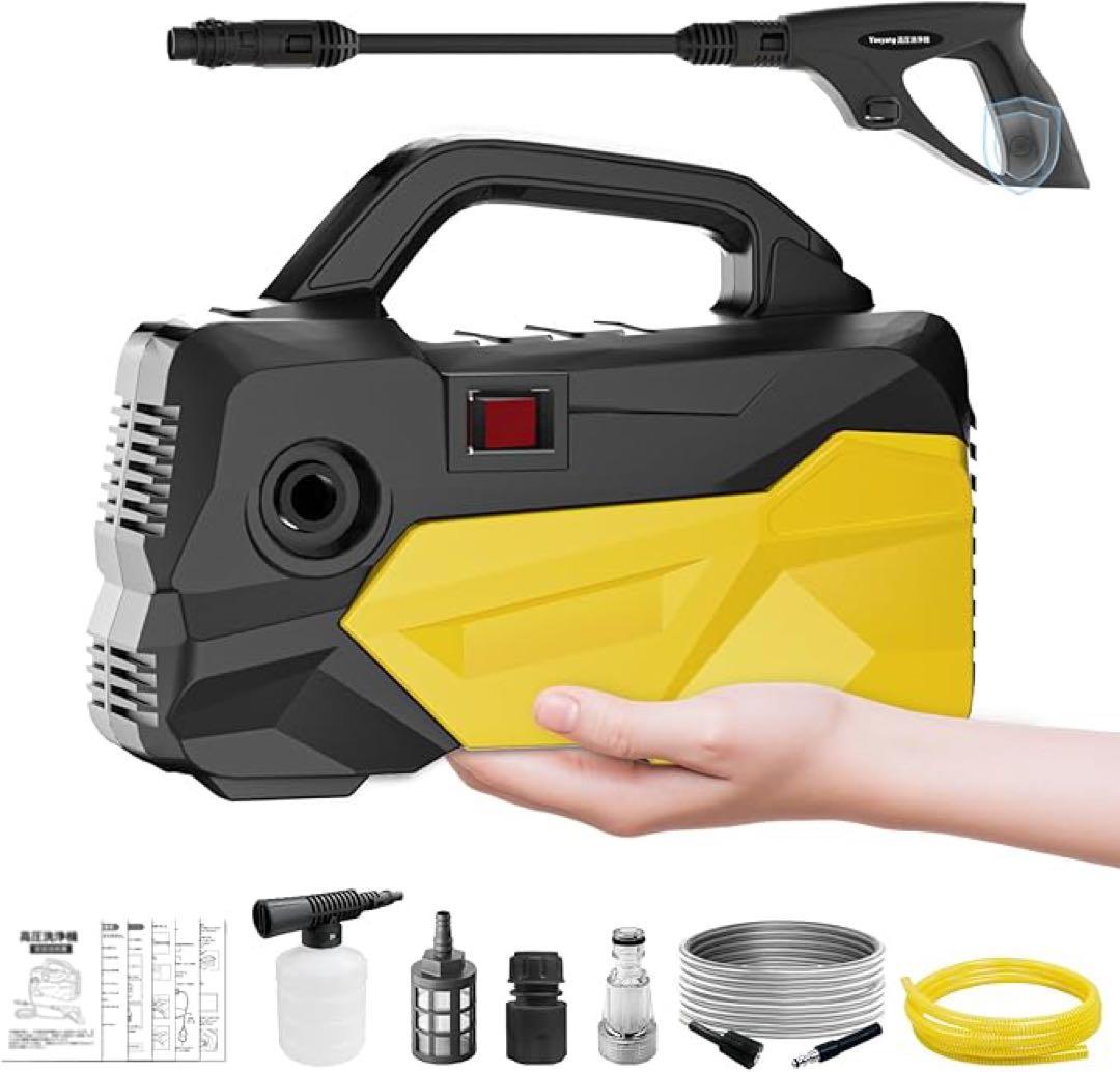 高圧洗浄機 小型 軽量2.85kg✨12MPa静音 収納 洗車 家周り