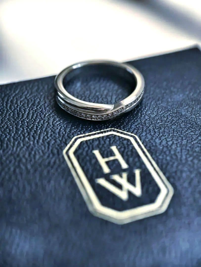 ハリーウィンストン ワンロウパヴェ バンド ダイヤ リング Pt950 JP６号