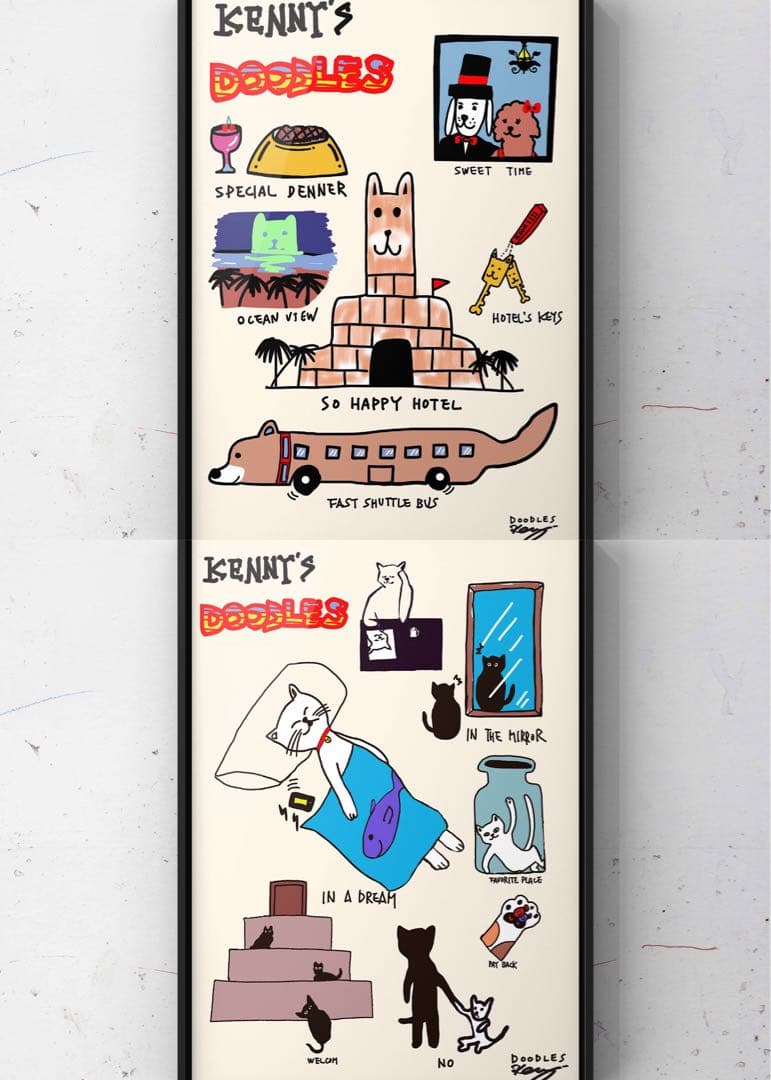 原画/イラスト/ストリートアート/ペン画/ DOODLES Vol,5インテリア