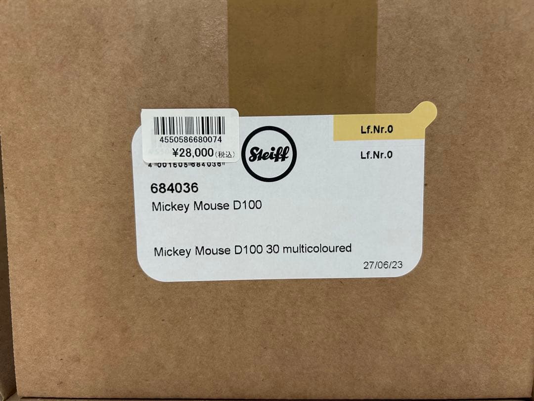 【Steiff】ミッキー ぬいぐるみ Disney100