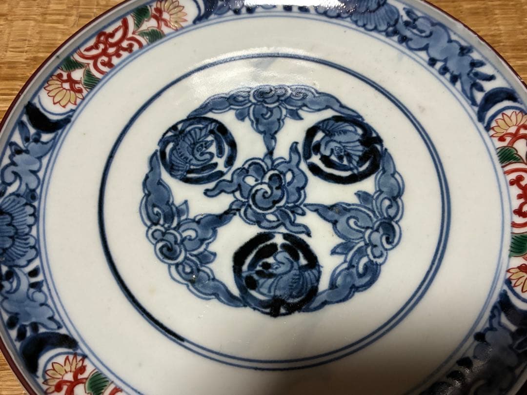 古伊万里 染付 色絵 蓋物 【富貴長春】銘あり 菓子器 菓子鉢 中国骨董