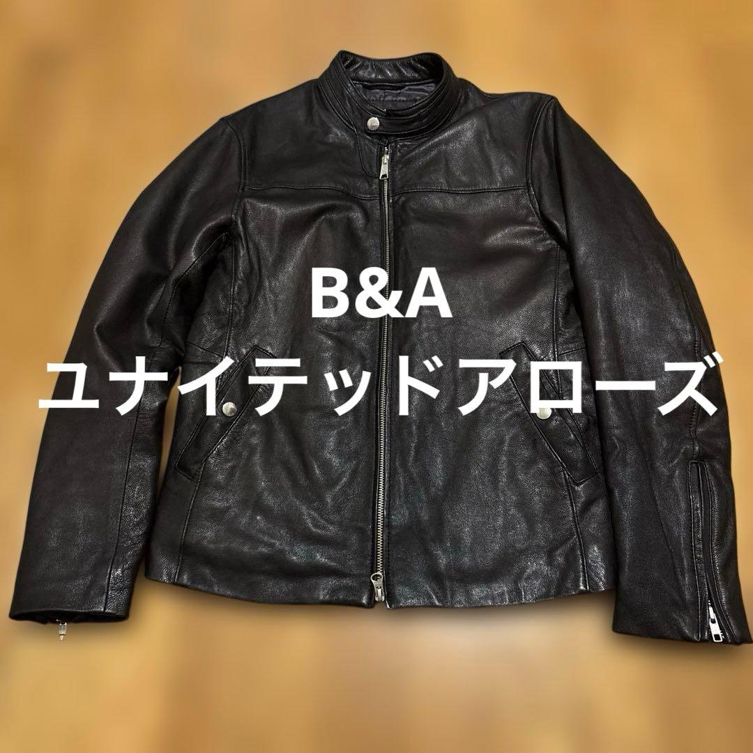 ユナイテッドアローズ　シングルライダース ブルゾン　ブラック　やぎ革　M
