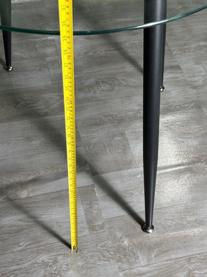 丸テーブル オシャレ 強化ガラス テーブル ラクラク組立 新品 未使用品