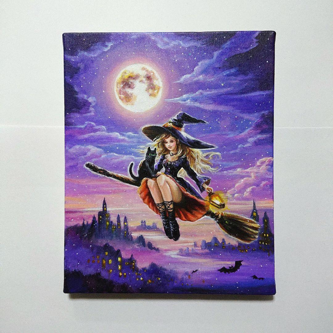 n*y様 【黒猫と共に】アクリル画 F3 風景画 絵画