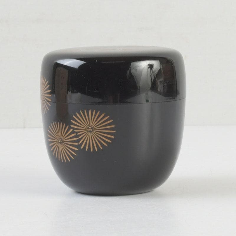 茶道具　中村湖彩作　朝顔蒔絵　中棗　共布共箱　V　9288