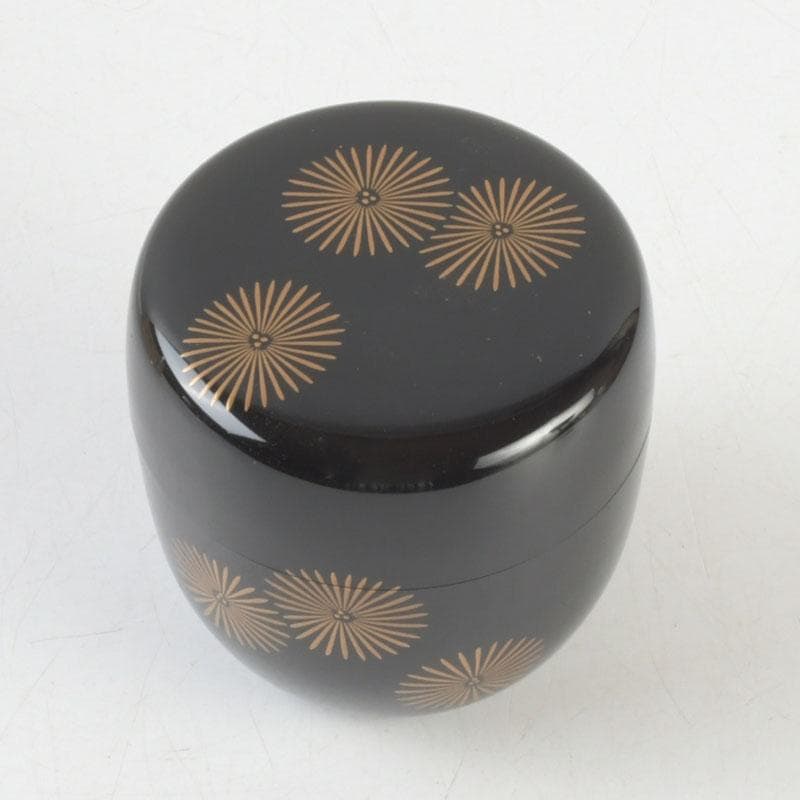 茶道具　中村湖彩作　朝顔蒔絵　中棗　共布共箱　V　9288