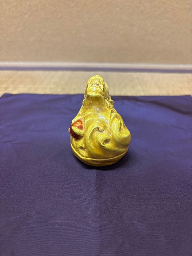 中村翠嵐　黄交趾　龍香合　交趾　干支　京焼