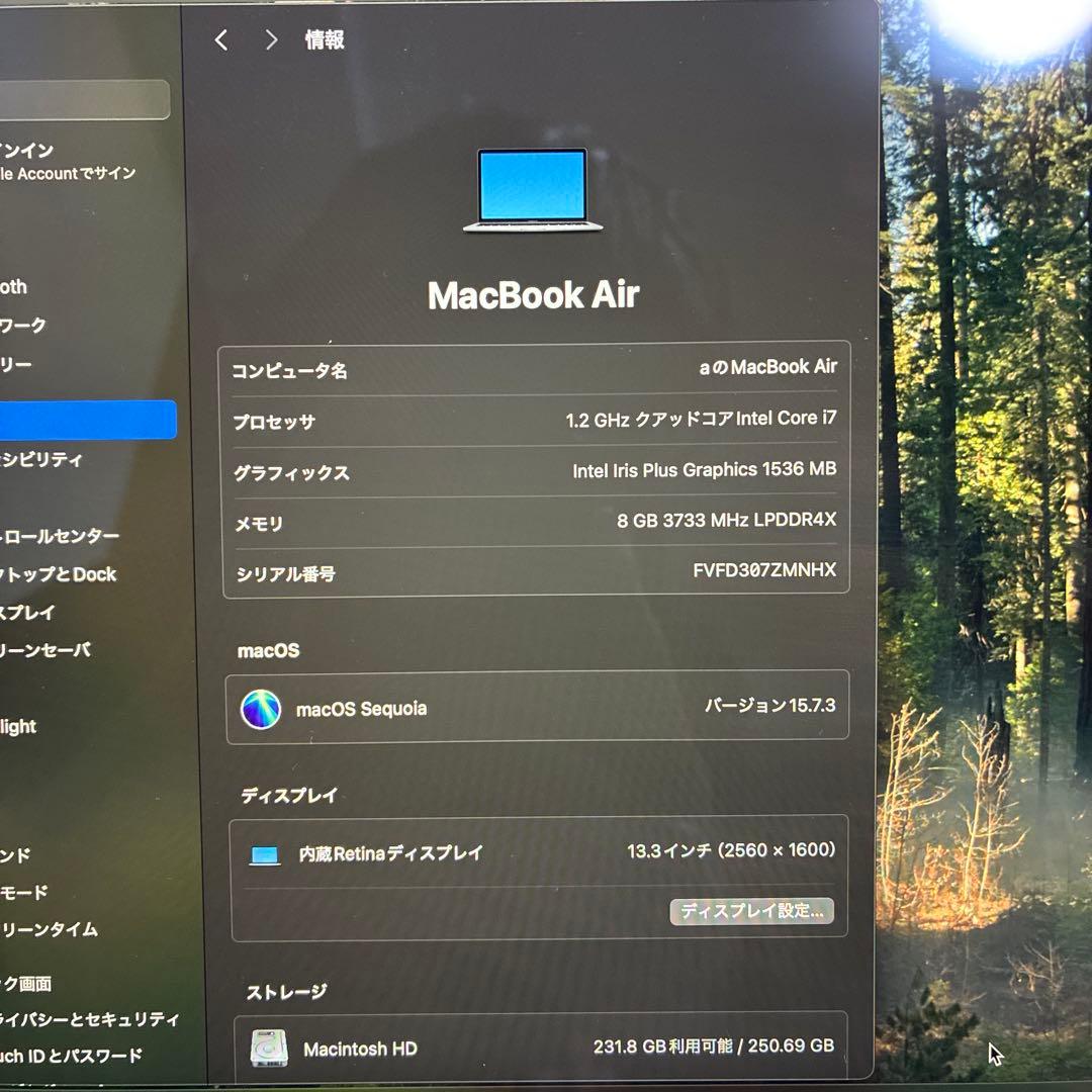 MacBook本体 MacBook Air 13inch Intel core i7