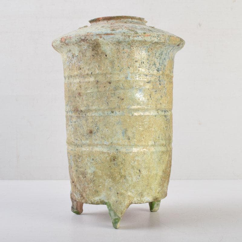 中国　漢緑釉　銀化　穀物倉　C　9229