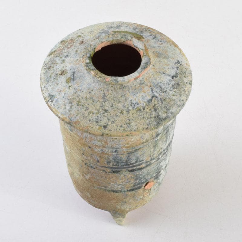 中国　漢緑釉　銀化　穀物倉　C　9229