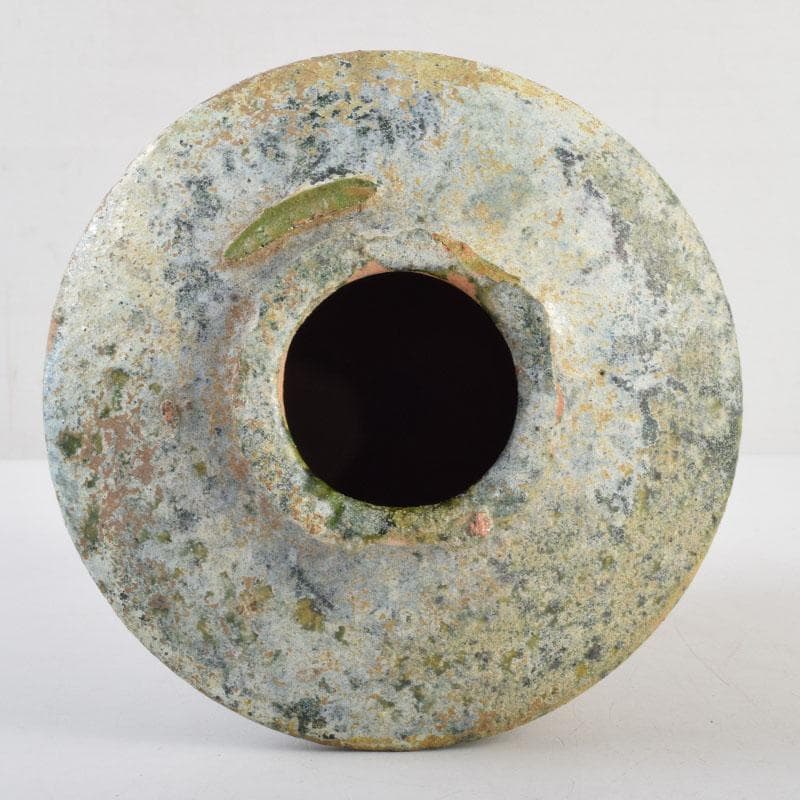 中国　漢緑釉　銀化　穀物倉　C　9229