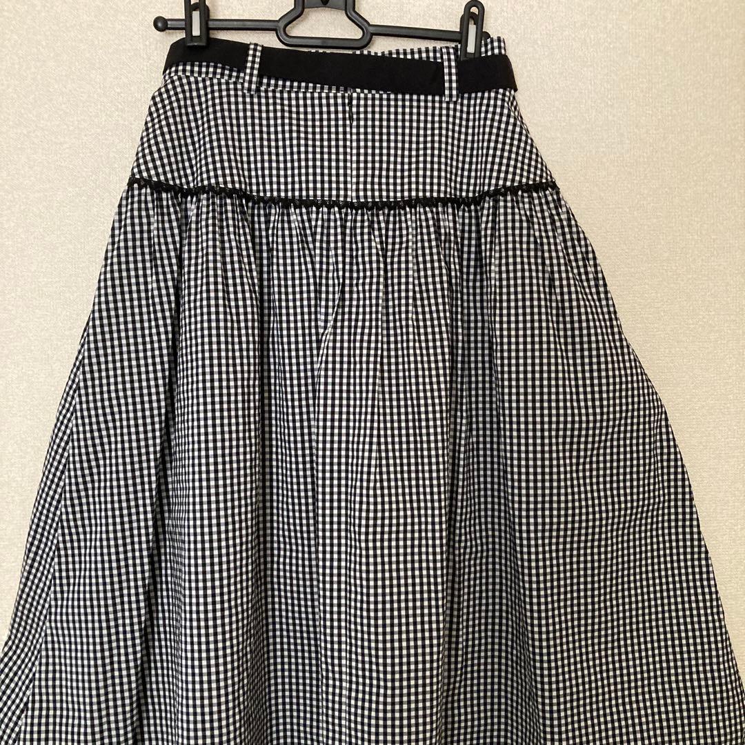 未使用　タグ付きエムズグレイシー　ギンガムチェック スカート 38