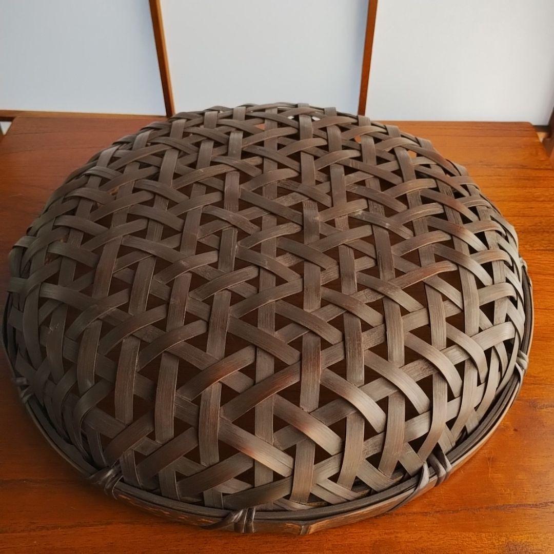 土佐の虎斑竹 かご 竹籠 竹細工 漆塗り 日本製 亀甲盛り籠