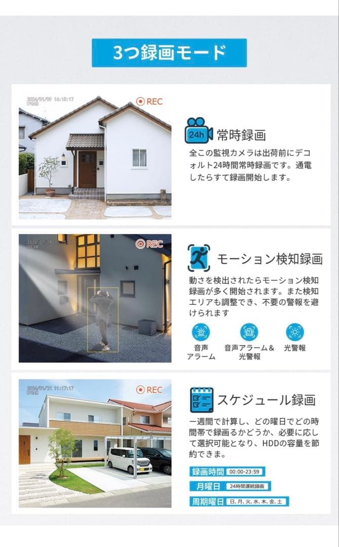 Jennov 防犯カメラ 2台セット 13インチモニター