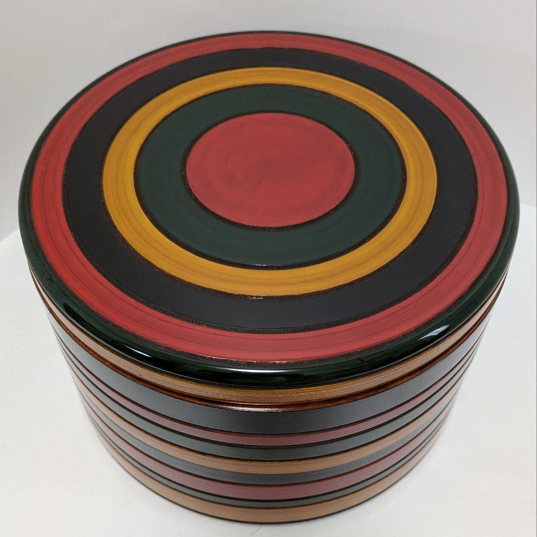 コマ二段丸重とコマ小器11碗 香川漆器　独楽塗