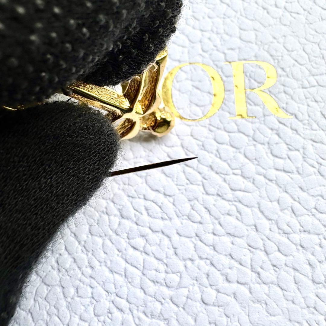 極美品✨ディオール ブローチ エンブレム ラインストーン ヴィンテージ