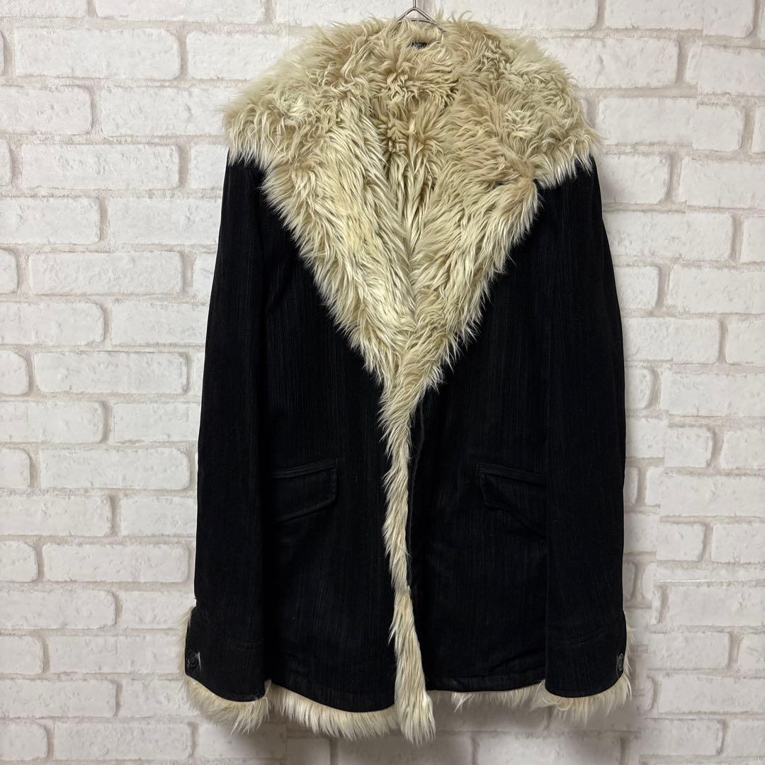 MONSIEUR NICOLE ファージャケット　お兄系　平成　y2k 黒