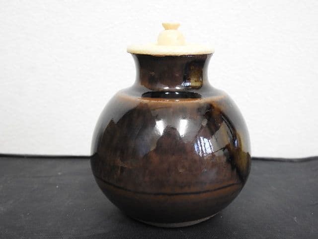 膳所　茶入　　共箱有　M１４７１