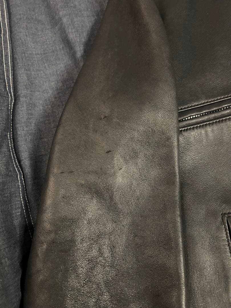 アディクトクローズ　シングルライダースジャケット 38 ネイビー