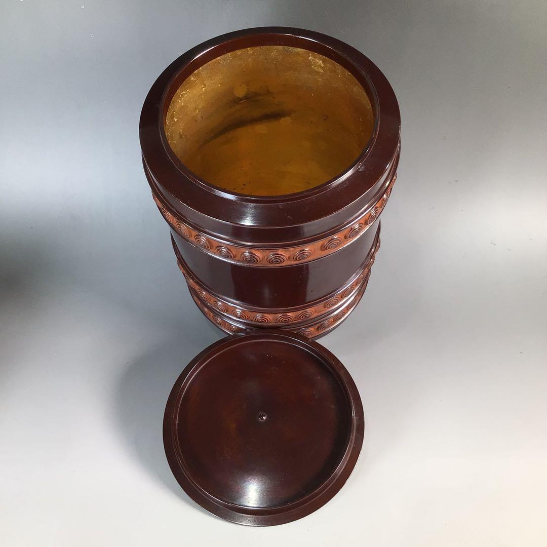 Ｎ９９１　皆具　『金工師　剛章造』『唐銅皆具』『水指　建水　蓋置　杓立』　共箱