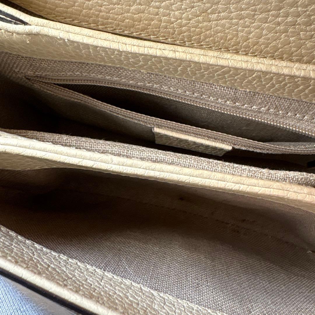 ✈*様 GUCCI ベージュ レザー ショルダーバッグ