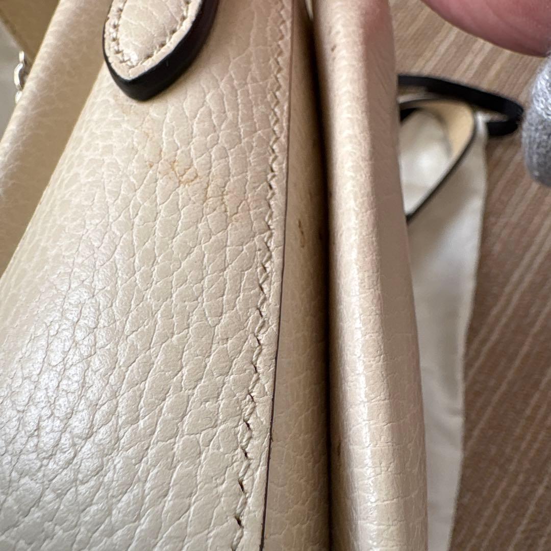 ✈*様 GUCCI ベージュ レザー ショルダーバッグ