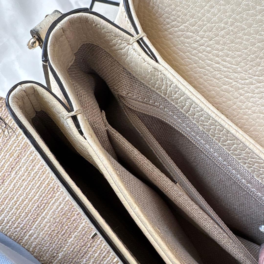 ✈*様 GUCCI ベージュ レザー ショルダーバッグ
